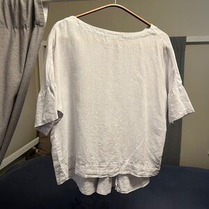 Muji top, light blue, M, Linen